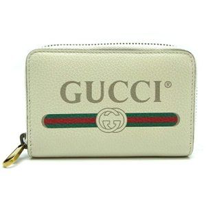 Gucci 80s styleSmall Zip Around Wallet / Card Case in White New in Box